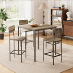 Kitchen Table and Chairs of 4, 5 Piece Dining Table Set | Sturdy Industrial Space Saving Dinette Set for Pub, Family Dinners, Apartment, Gray