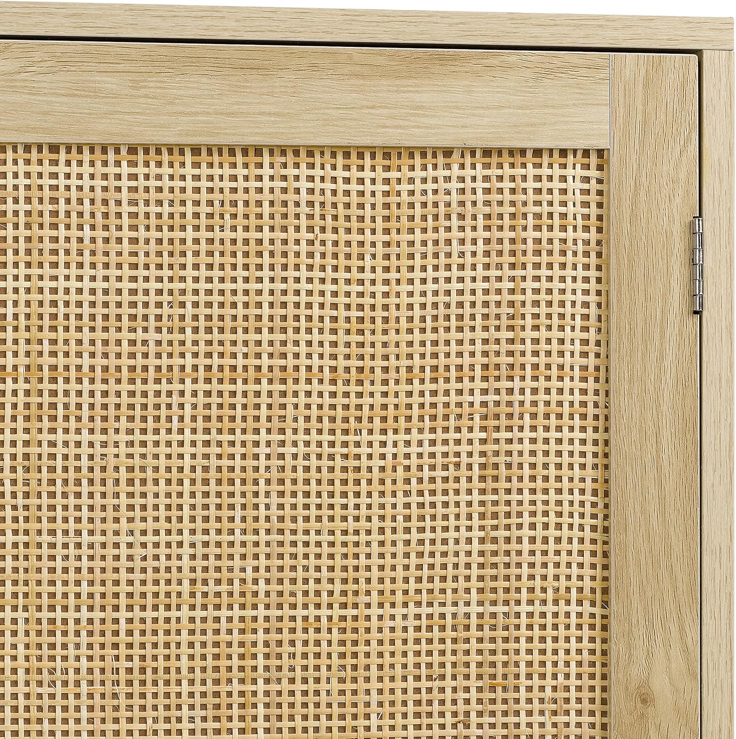 Finnhomy Sideboard Buffet Cabinet, Kitchen Storage Sideboard with Rattan Decorated Doors, Liquor Coffee Buffet, Dining Room, Hallway, Console Table, Accent Cabinet, 31.5X 15.8X 34.6 Inches, Natural